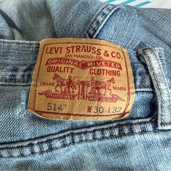 Levi’s Mens 514 Distressed Worn Condition Slim Straight Leg Jeans 30x32 - Picture 10 of 10